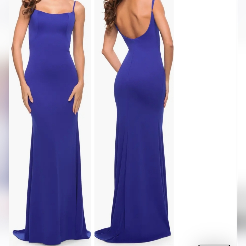 La Femme Sleeveless Jersey Gown with Train Size 6 NWT